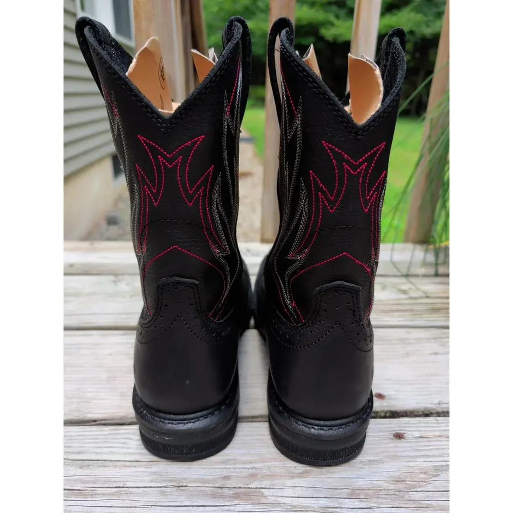 Ariat Men Sierra Work Boots Wide Square Toe 11.5 EE Wide Black Steel Toe Western